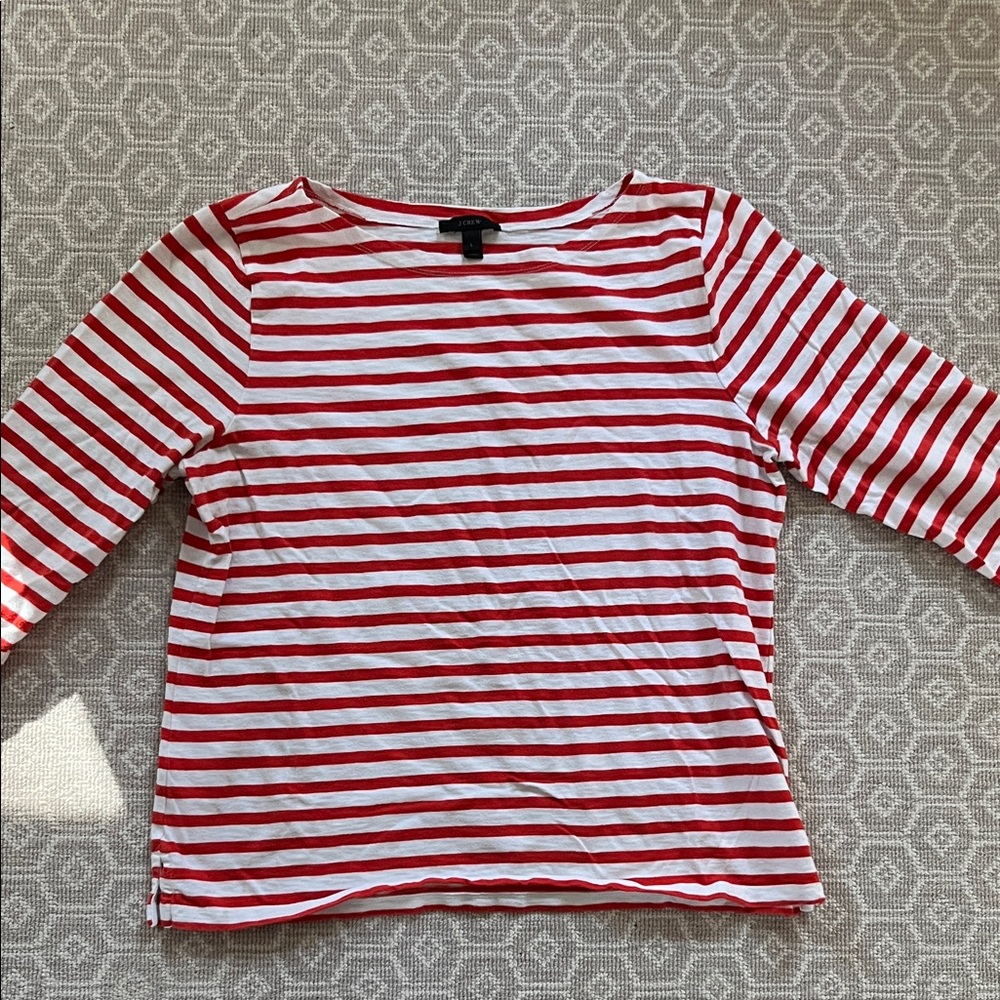 J. Crew Red and White Striped Tee